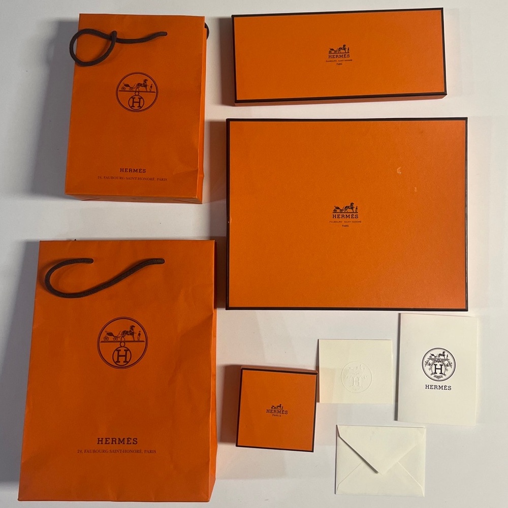 Lot of 5 Boxes and Gifts bag Hermes Paris.